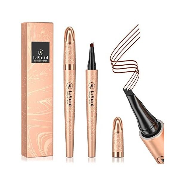 HOUSN crayon sourcil,Crayon à Sourcils Liquide,Imperméable et résistant à la sueur,Avec Pointe Micro-Fourche,Crée Facilement 