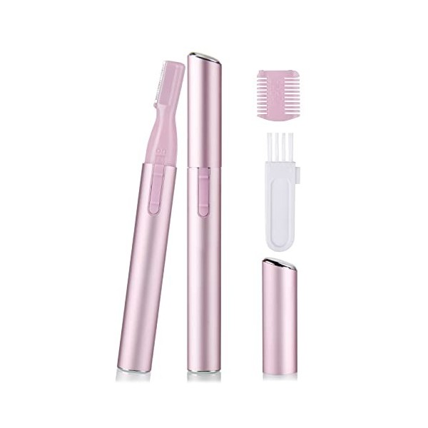 ACWOO Tondeuse Visage Sourcils Électrique Femme, Rasoir Facial de Précision à Pile, Couper sans Douleur les Poils du Visage, 