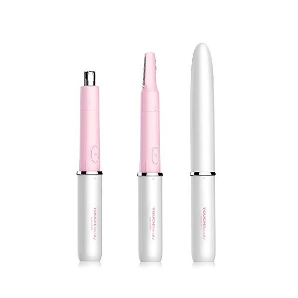 TOUCHBeauty Tondeuse à Sourcils et Rasoir Nez pour Femme, 2 en 1 Epilateur Visage Femme Electrique Indolore pour des Lèvres, 