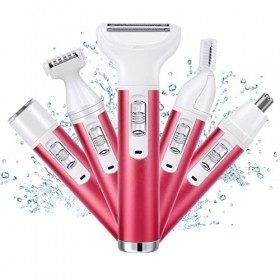 ACWOO Rasoir Electrique Femme, Tondeuse Femme Indolore, 5 En 1 Rasoir Indolore avec 5 Têtes Flottantes, Tondeuse à Cheveux Sa