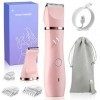 YBLNTEK Tondeuse bikini caoutchoutée douce au toucher pour femme, 2 en 1 rechargeable sans fil, rasoir électrique pour bikini