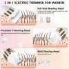 YIRISO Rasoir Electrique et Tondeuse Femme 3 en 1, Tondeuse Bikini Sans Fil avec Lumière LED pour Jambes/Bikini/Aisselles/Poi