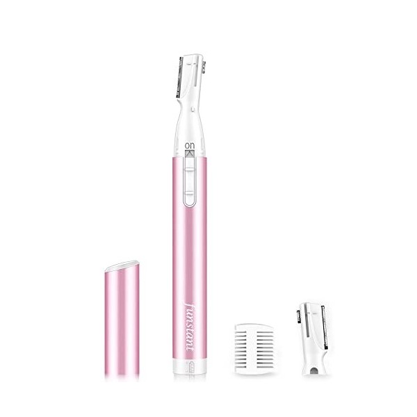 Funstant Tondeuse à sourcils électrique de précision pour femme,Épilateur facial à piles avec peigne,Sensation de traction sa