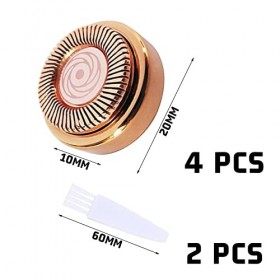 4pcs têtes de rechange pour épilateur facial avec 2 brosses de nettoyage, outil de remplacement dépilation pour les lèvres, 