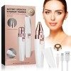 Tondeuse à Sourcils 2 en 1 Epilateur Sourcil électrique pour femmes, Rasoir Électrique Femme Rechargeable,Épilateur Visage Fe