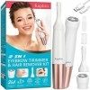 Tondeuse à sourcils et épilation du visage pour femme, kit 2 en 1, rasoir à sourcils et épilation du visage, rechargeable par