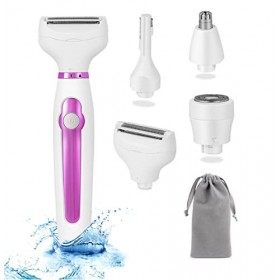 4 en 1 Rasoir Electrique Femme - Epilateur Sourcils Electrique Femme, Tondeuse Femme Indolore, Épilation electrique Femme Ton