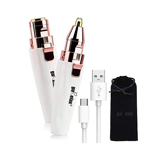 Épilateur facial pour femmes, rasoir étanche rechargeable USB pour épilation indolore pour pêche Fuzz cheveux fins menton jou