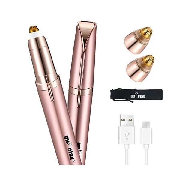 Épilateur facial pour femmes, rasoir étanche rechargeable USB pour épilation indolore pour pêche Fuzz cheveux fins menton jou