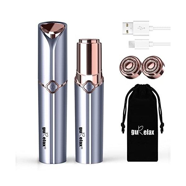 Épilateur facial pour femmes, rasoir étanche rechargeable USB pour épilation indolore pour pêche Fuzz cheveux fins menton jou