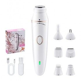 Mcbazel 7 en 1 Rasoir électrique Sans Fil pour Femme, Épilateur Facial pour femme, épilateur Rechargeable USB pour Épilation 