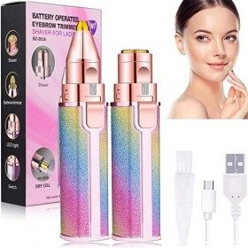 SONGQEE Épilateur facial et tondeuse à sourcils sans douleur pour enlever les sourcils, le nez, les lèvres, le visage et le c