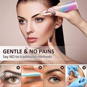 SONGQEE Épilateur facial et tondeuse à sourcils sans douleur pour enlever les sourcils, le nez, les lèvres, le visage et le c