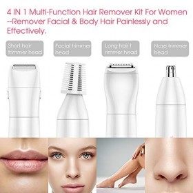 TOUCHBeauty Rasoir Électrique pour Femme 4 en 1,Epilateur Visage Femme,Tondeuse pour Sourcils Bikini Jambe Aisselles Bras Cor