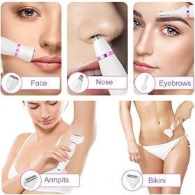 Épilation electrique Femme Tondeuse Bikini, 4 en 1 Rasoirs électriques Pour Femme Bikini Pour Femme Poils Pubiens, Rasoir éle