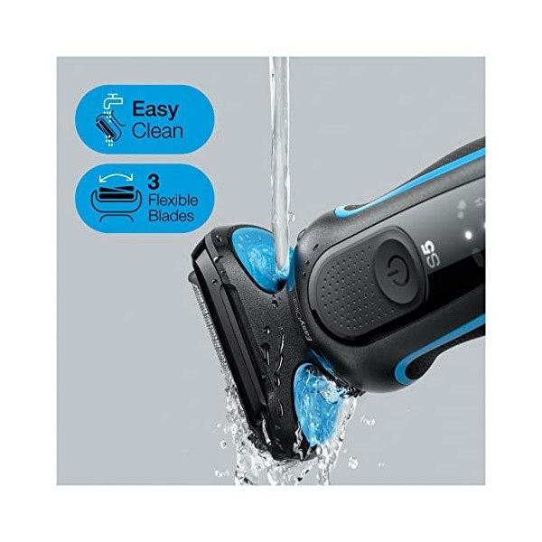 Braun Series 5 Rasoir Électrique pour Homme avec Tondeuse De Précision, Technologie Wet & Dry, Rechargeable, Rasoir À Grille 