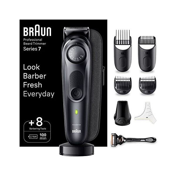 Braun Tondeuse À Barbe Professionnelle Series 7 BT7441, Tondeuse À Barbe Électrique, Avec ProBlade, La Lame La Plus Affûtée D