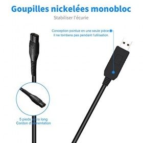 MULTIM 4.3V Câble Chargeur USB Rasoir Électrique pour One Blade A00390 Cordon Alimentation Compatible avec Philips Oneblade Q