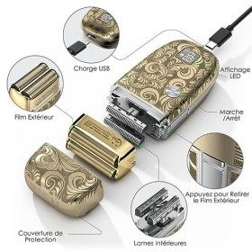 Bestauty Rasoir Electriques Hommes Tondeuse Barbe Homme Rasoir Cheveux Hommes Tête Chauve Rasoir Electrique Rechargeable Rasa