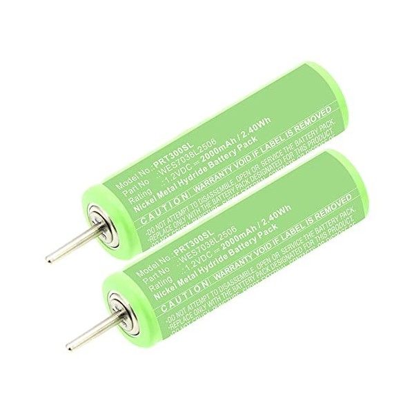 CELLONIC® 2X Batterie WES7038L2506 2000mAh pour Panasonic ES-RT30 ES-RT40 ES-SA40 ES2207P ES3042 réparation Rasoir Tondeuse B