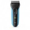 Braun Series 3 ProSkin 3040s Rasoir Électrique Barbe, homme Noir/Bleu - Rasoir Électrique Rechargeable