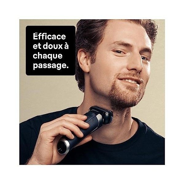 Braun Series 9 Pro Rasoir Électrique Homme Barbe, Noir/Argenté, Tête 4+1 avec tondeuse ProLift, Batterie de 60 minutes, Wet &