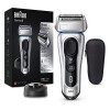 Braun Series 8 8350s Dernière Génération Rasoir Électrique Barbe Homme, Base de Recharge, Étui Tissu, Noir Argent, Idée Cadea