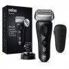 Braun Series 8 Rasoir Électrique Homme Barbe Noir, Tête 3+1 Avec Tondeuse De Précision, Rasoir Électrique & Series 8 Cassette