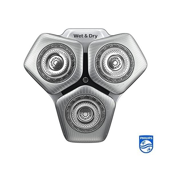 Philips SH91/50 Têtes de rasoir de rechange pour rasoirs Philips Series 9000 S9XXX , argent, nouvelle version qui remplace 