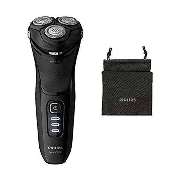 Philips S3233/52 Rasoir Electrique Séries 3000, 100 % Etanche, Têtes 5D Pivot & Flex, Lames PowerCut, 60 min dAutonomie, Tro