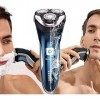 SweetLF Rasoir Electrique Homme Rechargeable Wet & Dry, Tondeuse à Barbe Haute Précision, Rasage avec 3D Têtes Rotatives, 100