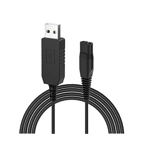 Ancable Câble USB de sortie pour rasoir Philips 4,3 V pour Philips Norelco One Blade QP2520, QP2620, A00390, QG3320, RQ320, R