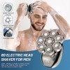 Rasoir Electriques Hommes, 6 in 1 Rasoirs à Têtes Rotatives 8D Tondeuse Cheveux Hommes IPX6 Étanche Rasoir Electriques Rechar