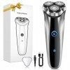 VIYSPNV 3D Rasoir Electriques Hommes, Rasoir Homme TYPE-C Rechargeable Tondeuse Barbe Homme Sans Fil avec Écran LCD & Pop-up 