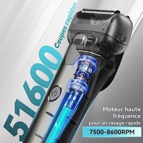 kensen Rasoirs à Grille Homme, Rasoir Electriques Hommes Rasoir Barbe Homme Moteur Maglev avec LED Affichage Shaver Foil Bear
