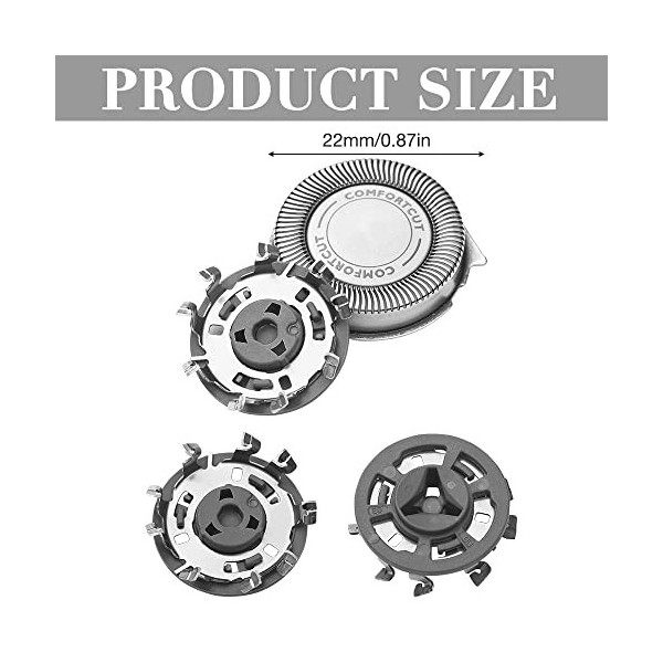 CJBIN 6 Pièces Têtes de Rasoir de Remplacement pour Philips Series 5000/6000, AquaTouch AT8xx, AT7xx , SH30/50/52, PowerTouc