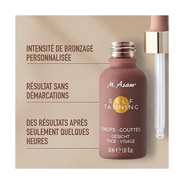 M. Asam SUN Gouttes autobronzantes Self Tanning 30ml – Concentré autobronzant pour le visage, rendu naturel et effet immédi