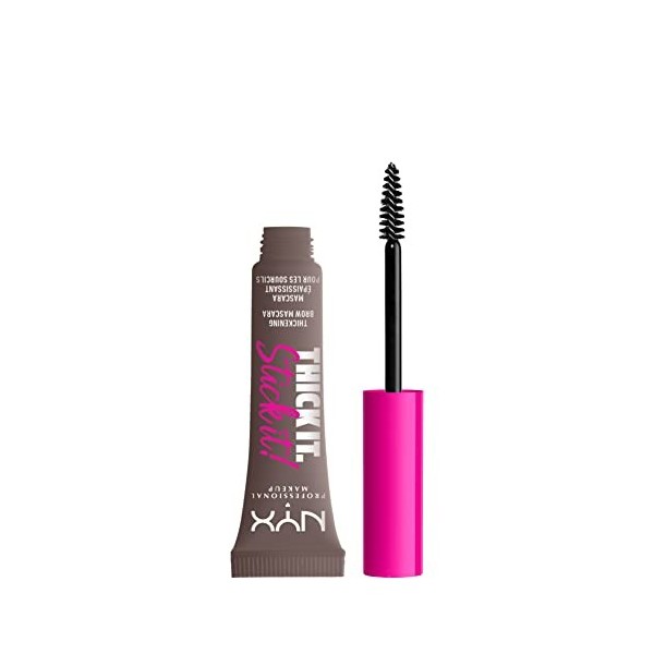 NYX Professional Makeup Thick It. Stick It! Mascara Sourcils, Résultat Teinté & Densifié 16h, Teinte : Cool Ash Brown 05 