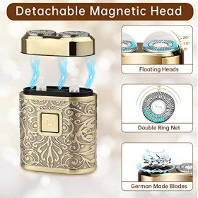 Mini Rasoir Electriques Hommes, Vintage Rasoir de Voyage Portable, IPX7 étanche Tondeuse Barbe pour Homme, Mini Shaver Rechar