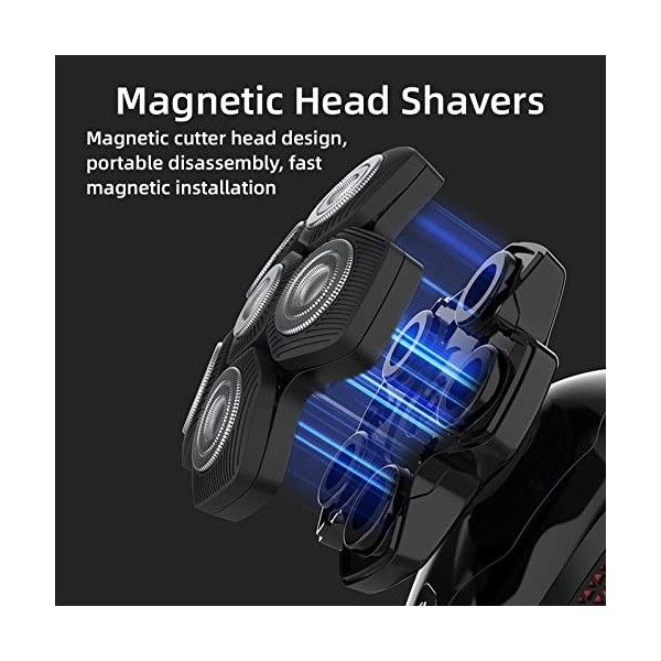 Rasoir Electriques Hommes Magnétique 6D 5 en 1 Tendeuse Cheveux pou