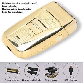 Rasoir Alternatif électrique Rechargeable Portable Hommes Tondeuse à Barbe Rasoir Machine Multifonction Toilettage Rasoir Or