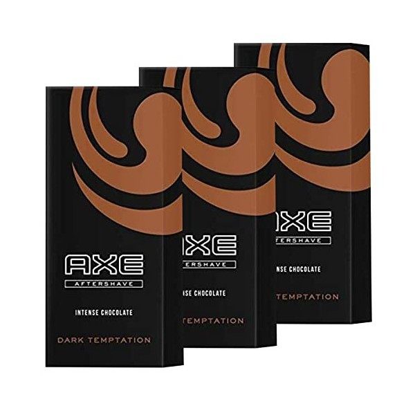 AXE 3 x Aftershave Dark Temptation Intense Chocolate 100ml chacun