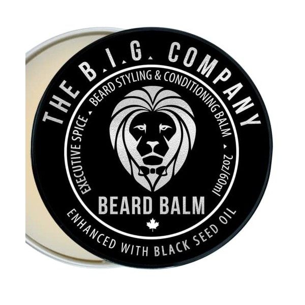 B.I.G. Beard Balm - 60 ml - Tout Naturel Ingrédients Baume pour barbe. Favorise la santé et la croissance des poils de barbe.