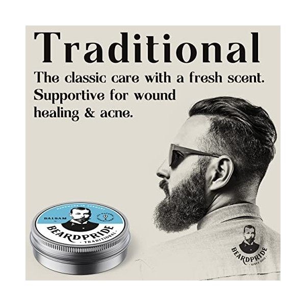 BEARDPRIDE Baume à barbe - Traditional - The Original Beard Balm from the Barbershop - Notre baume à barbe est à base de beur