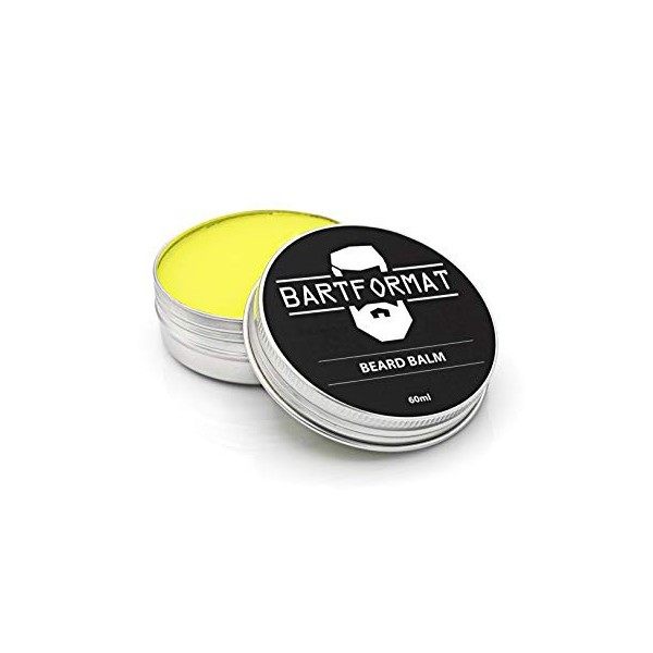 Barbe Format Beard Balm Baume 60 ml  – Naturel Barbe pour cire souple Barbe – Bart avec Beurre de Karité, dabricot, Jojoba 