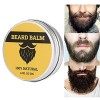 Kit de baume à lhuile de barbe,Balm Men Beard Conditioner Huile de soin pour barbe 30 ml | Plus lisse adoucit lhumidité nat