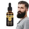 Ensemble de croissance de barbe pour hommes, Balm Men Beard Conditioner Huile de soin pour barbe 30 ml, Soften Organic Natura