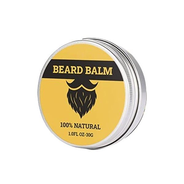 Ensemble de croissance de barbe pour hommes, Balm Men Beard Conditioner Huile de soin pour barbe 30 ml, Soften Organic Natura