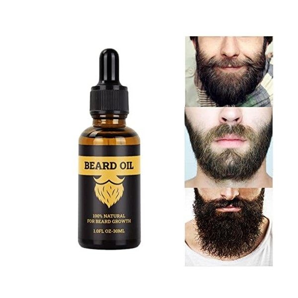 Ensemble de croissance de barbe pour hommes - Balm Men Beard Conditioner Huile de soin pour barbe 30 ml,Moisture Soften Organ