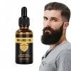 Huile à Barbe Pour Hommes | Balm Men Beard Conditioner Huile de soin pour barbe 30 ml | Adoucir lhumidité plus lisse organiq